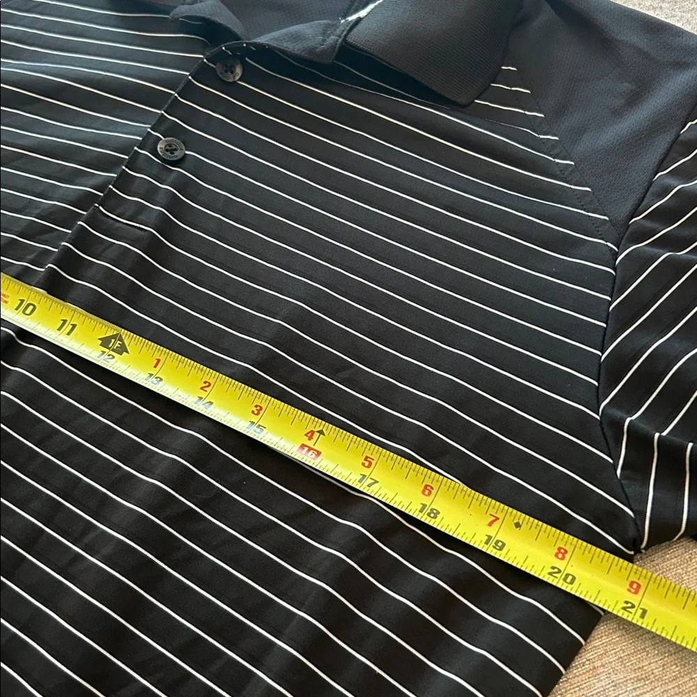 Adidas Clima Cool Golf Polo New Condition Shoulder Stripes Black and White